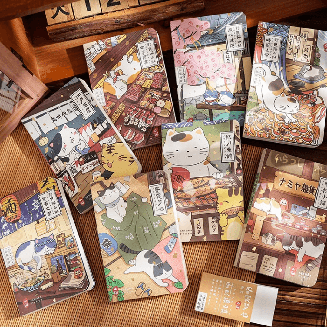 Carnet de Poche A7 Chat Japonais (160 pages, 8 modèles)