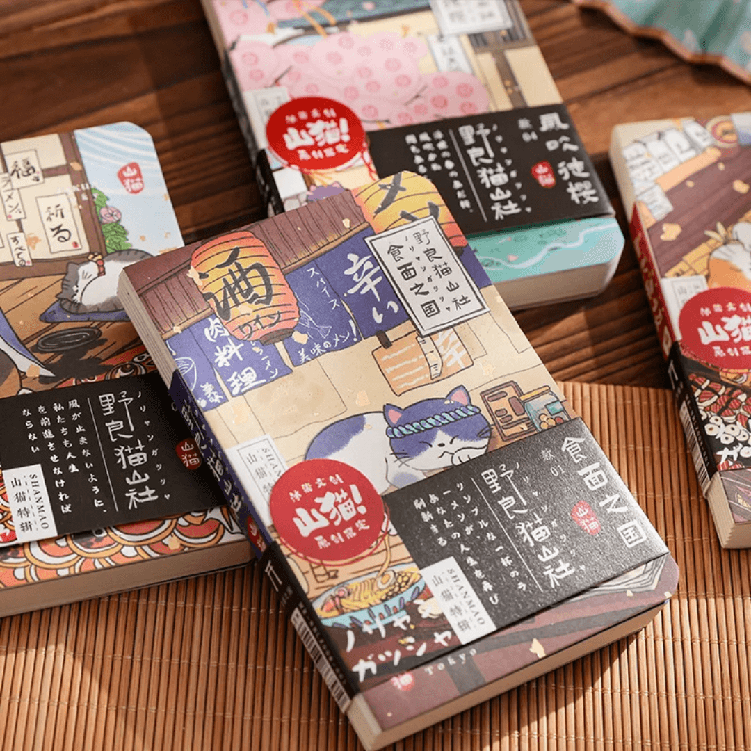 Carnet de Poche A7 Chat Japonais (160 pages, 8 modèles)