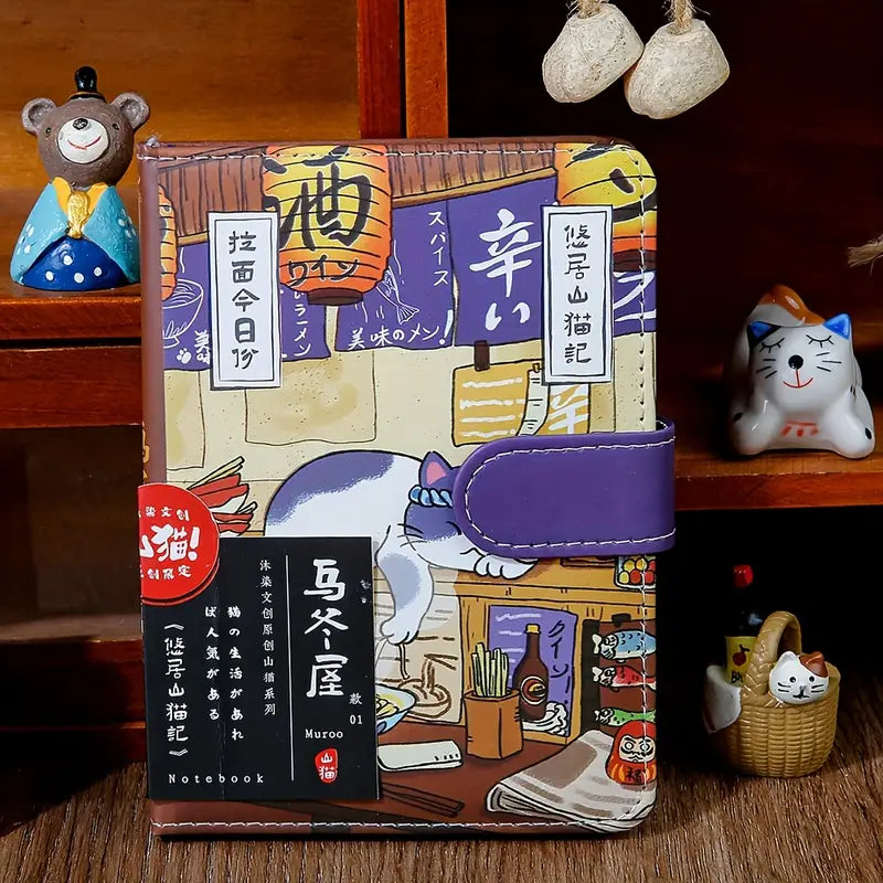 Carnet magnétique A6 Chat Japonais 224 pages – bleu chat