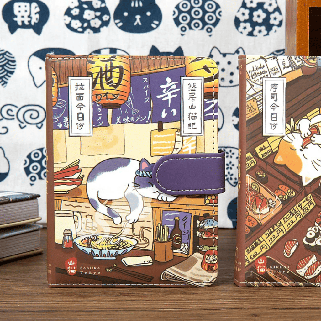 Carnet magnétique A6 Chat Japonais 224 pages – BLEU