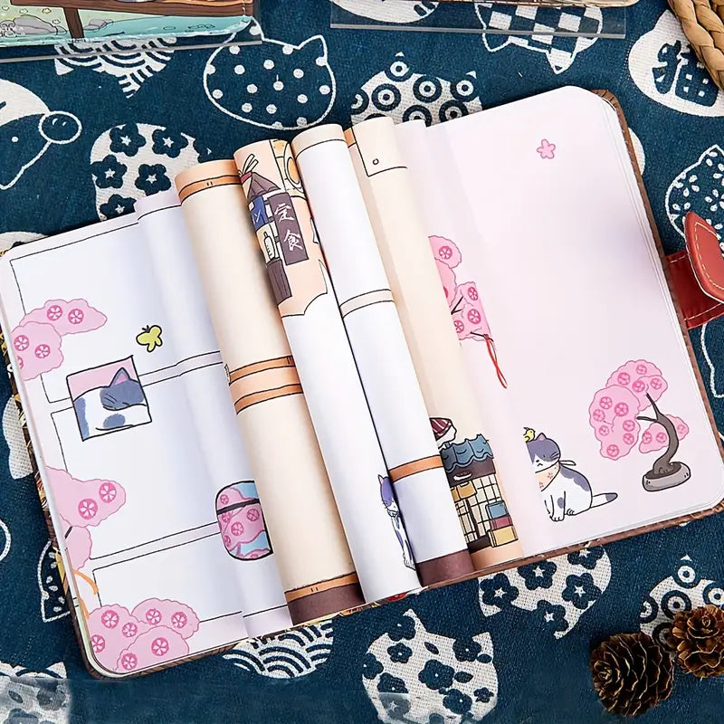 Carnet magnétique A6 Chat Japonais 224 pages – ouvert
