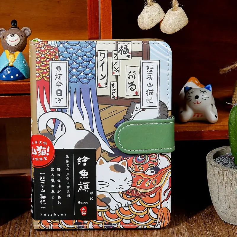 Carnet magnétique A6 Chat Japonais 224 pages – vert