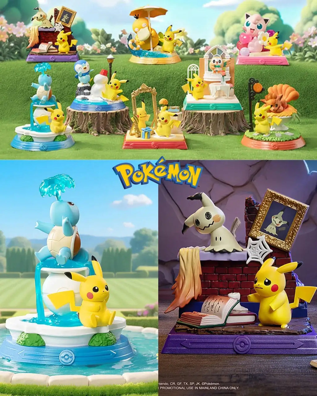 Blind Box Funism Diorama – Pikachu and Friends Pokémon 8 Modèles mini figurine