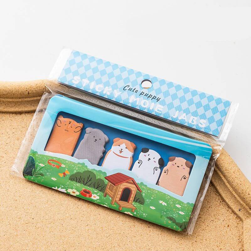 Post-it Kawaii Marque-Page Animaux – modèle  chien boite