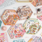 Stickers 3D Kawaii hexagonaux – vue d'ensemble