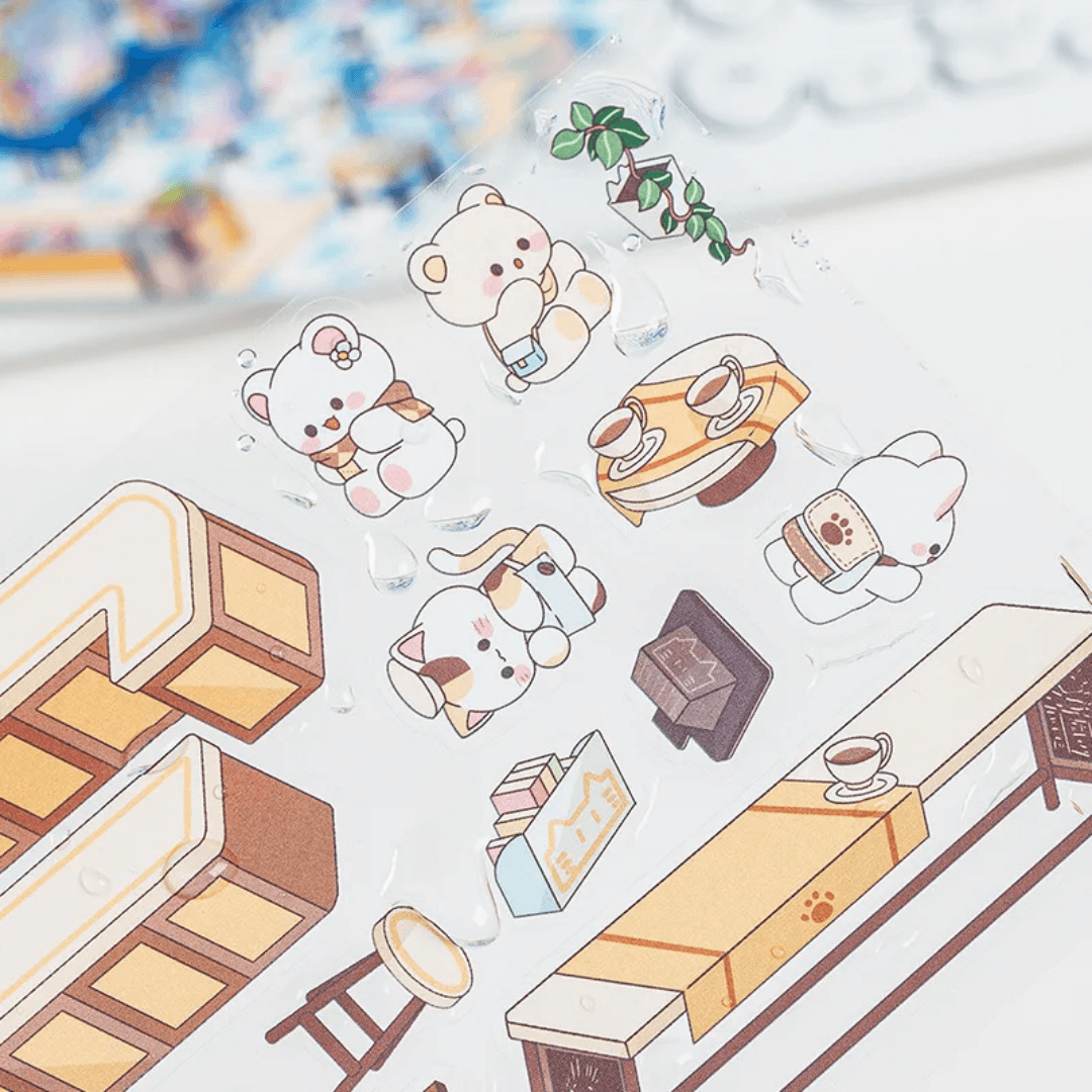 Stickers de Scène 3D Kawaii – Hexagonaux