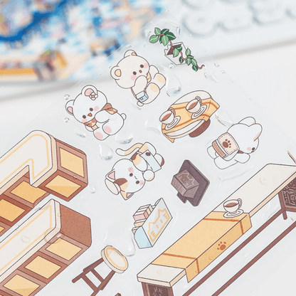 Stickers de Scène 3D Kawaii – Hexagonaux