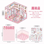 Stickers 3D Kawaii hexagonaux – modèle outfitter