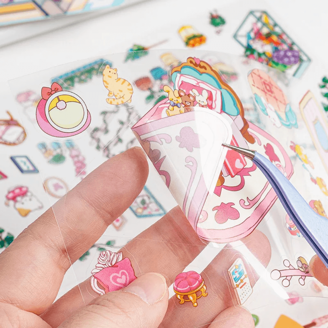 Stickers de Scène 3D Kawaii – Hexagonaux