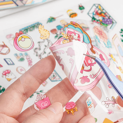 Stickers de Scène 3D Kawaii – Hexagonaux