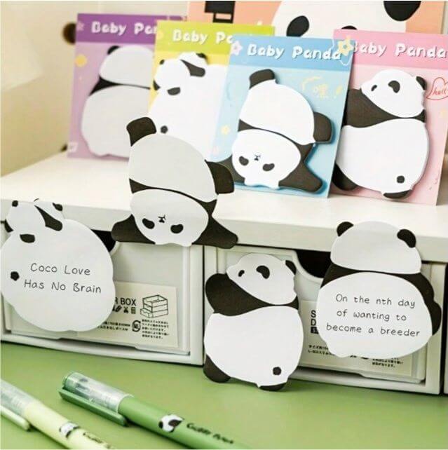 Post-it Panda Kawaii 4 modèles – vue principale