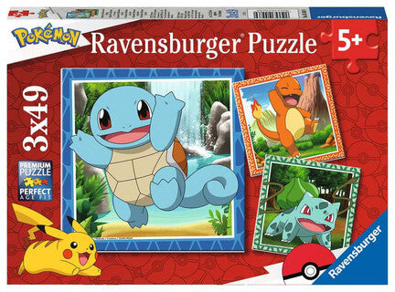 Coffret Puzzles Pokémon – 3 x 49 pièces Starter Gen 1